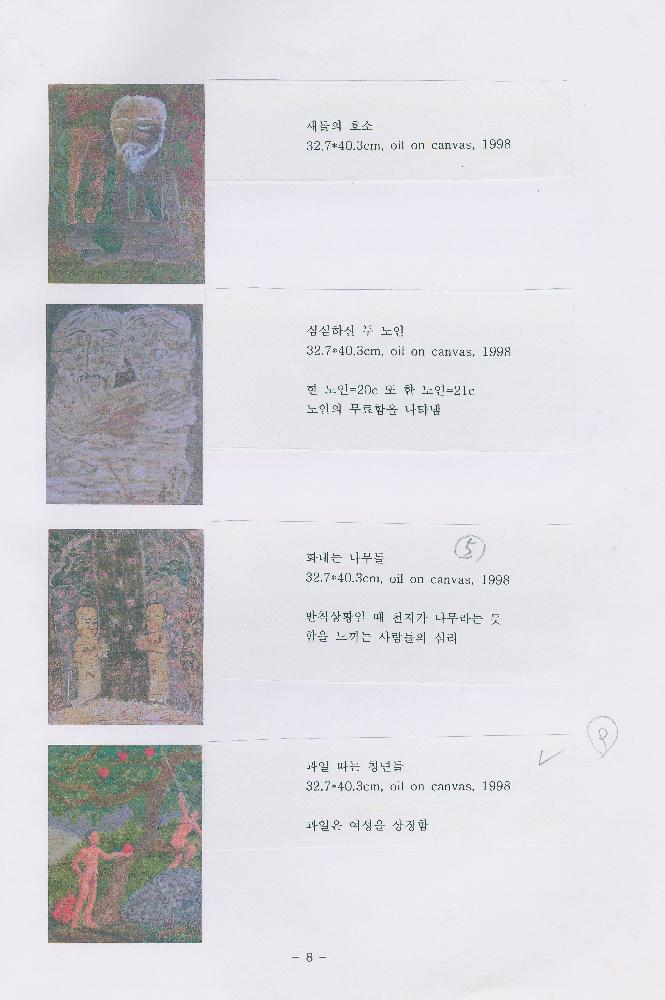 「임동식 1998-무인년-유화드로잉 시리즈」 메모