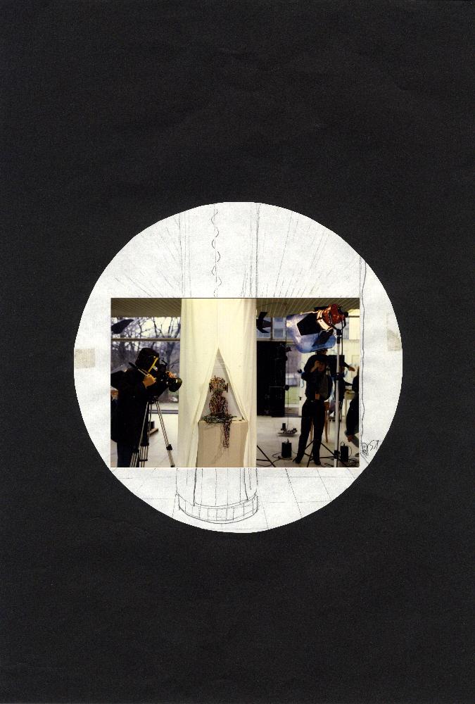 1987년 《Kunstproben》에 출품된 설치작업의 사진을 사용한 혼합 드로잉 1