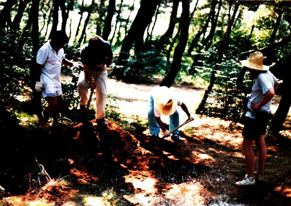 1991년 《금강에서의 국제자연미술전》 야외 전시장 철거 사진