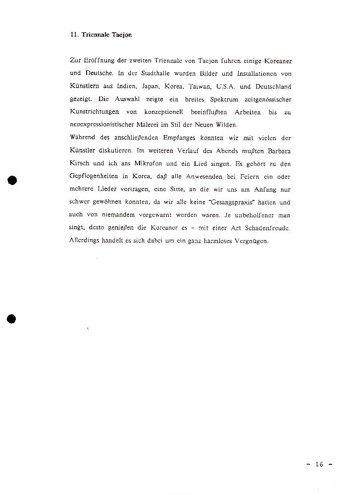 1991년 《여름 금강에서의 국제자연미술전》 인켄 노이에만 볼젠(Inken N. Woldsen)의 심포지엄 참가 보고서