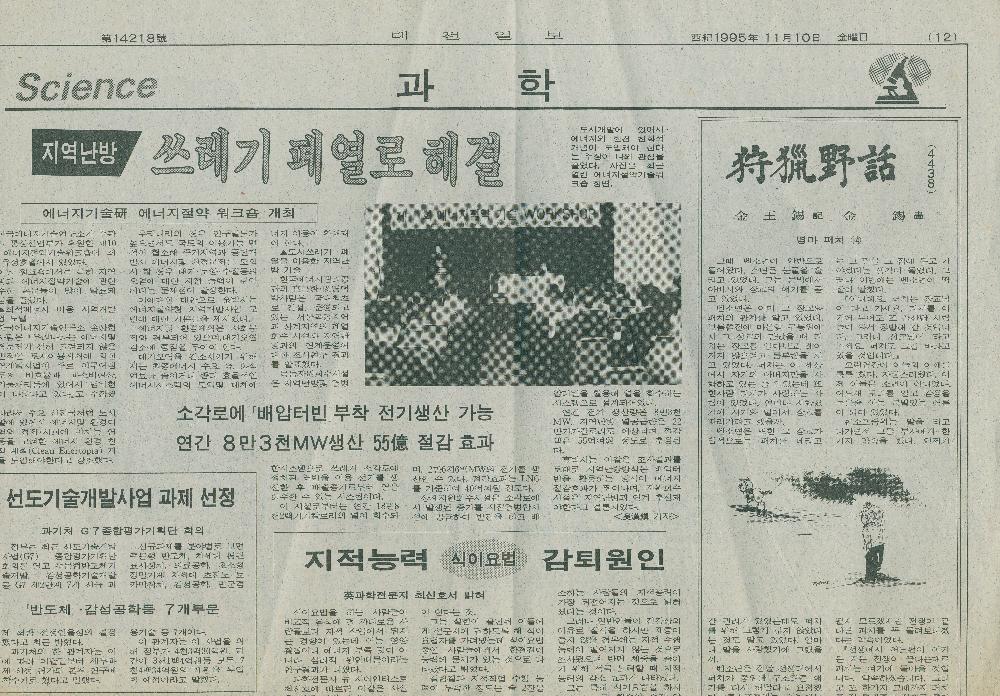 1995년 11월 10일 「충청畵壇(화단)재조명-자연미술가 林東植(임동식)씨」, 『대전일보』 2