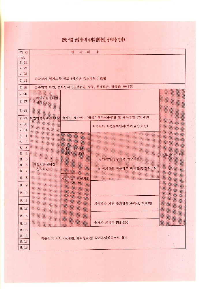 1985년부터 2000년까지 임동식 미술활동 및 미술행사 기획자료