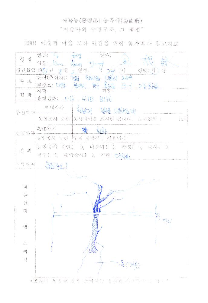 2001년 《예술과 마을》 참여작가 김근영 자료 1