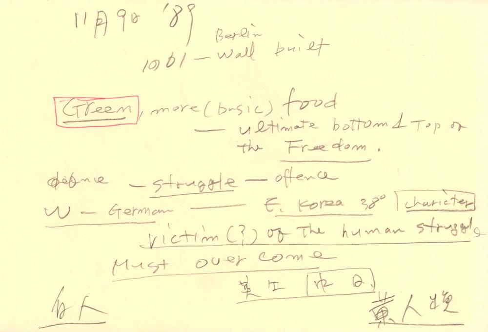 1989년부터 1990년까지 김차섭 구상노트 1