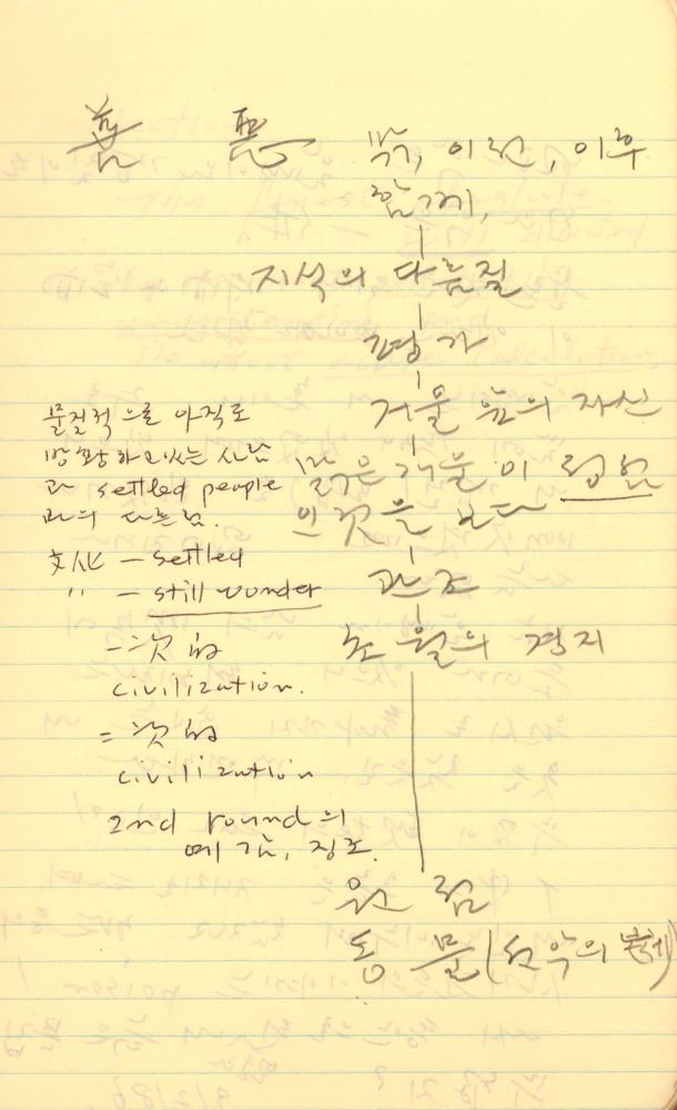 1986년부터 1987년까지 김차섭 구상노트