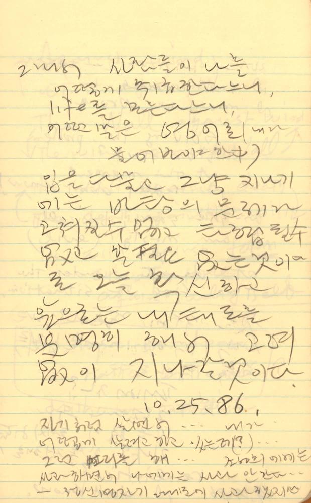 1986년부터 1987년까지 김차섭 구상노트
