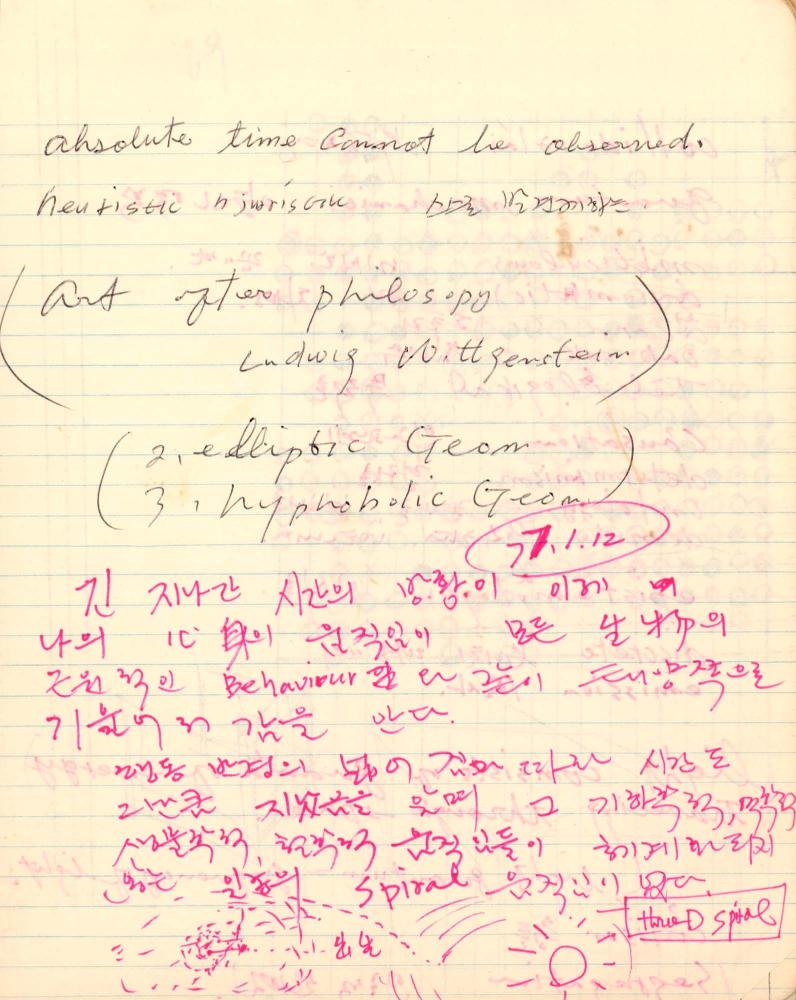1977년 김차섭 구상노트 1