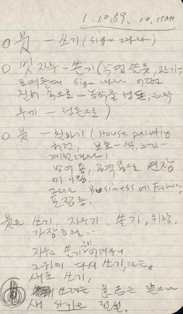 1989년 김차섭 구상노트 1