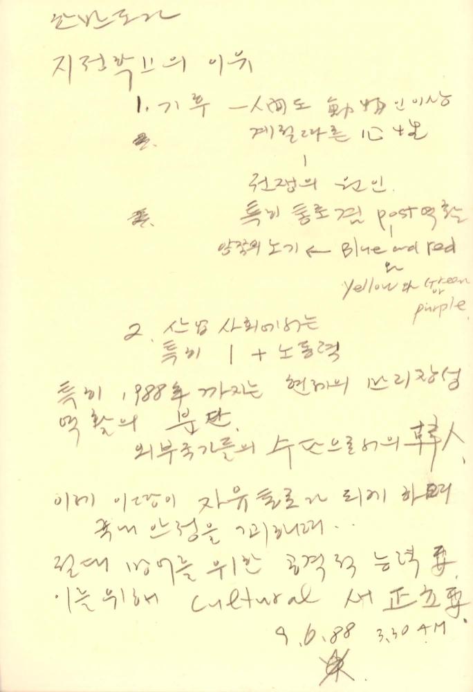1988년 김차섭 구상노트 1