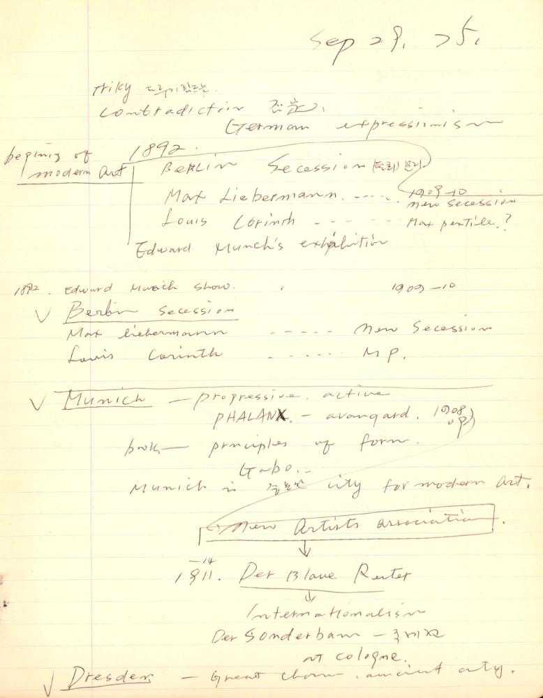 1975년 김차섭 구상노트 1