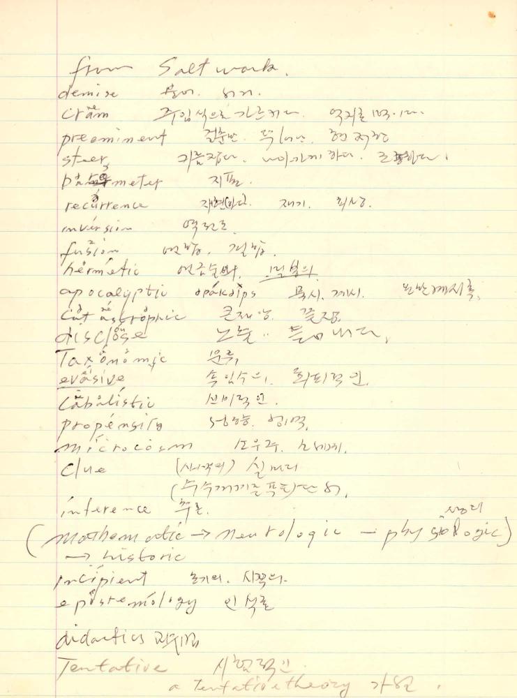 1977년부터 1978년까지 김차섭 구상노트