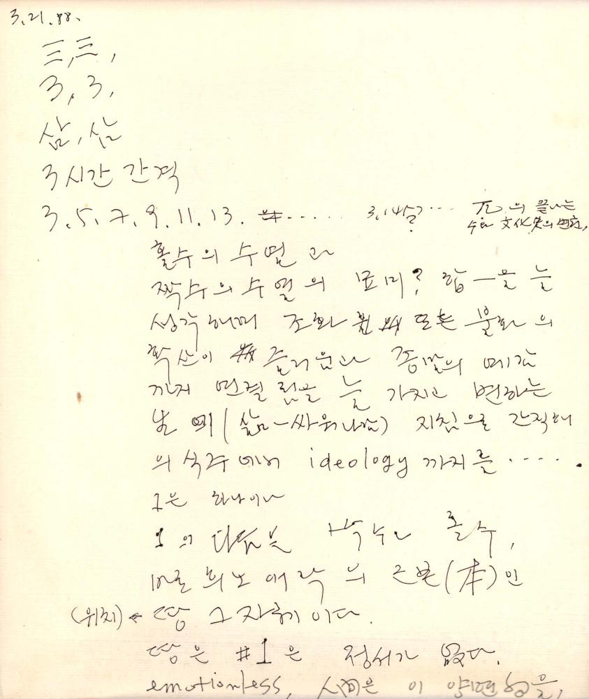 1988년 김차섭 구상노트 9