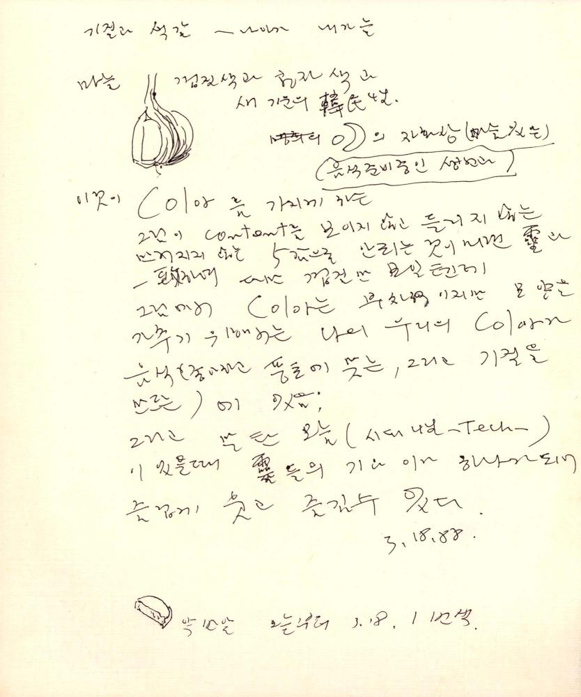 1988년 김차섭 구상노트 9