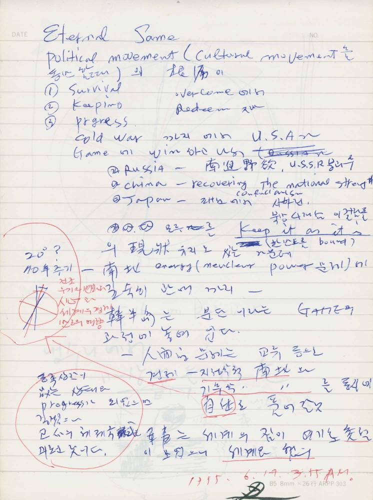 1995년 김차섭 구상노트 3