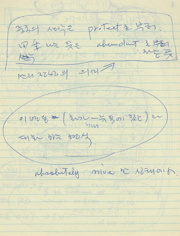 1984년 김차섭 구상노트 1