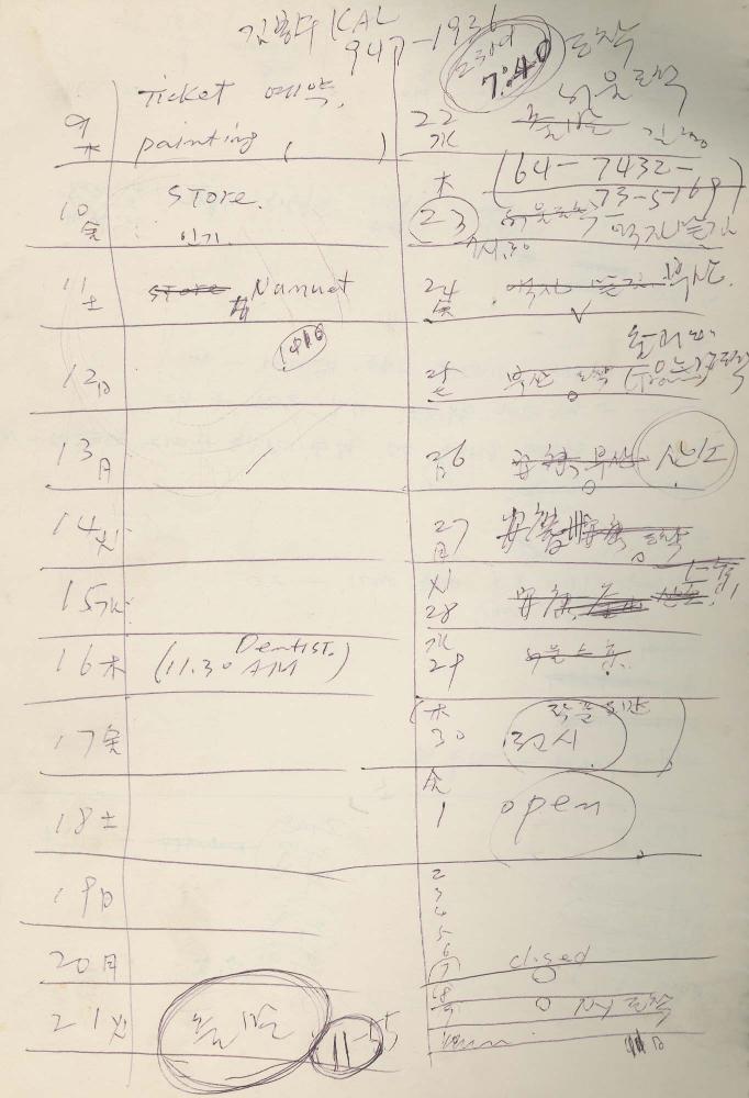 1989년 김차섭 구상노트 3