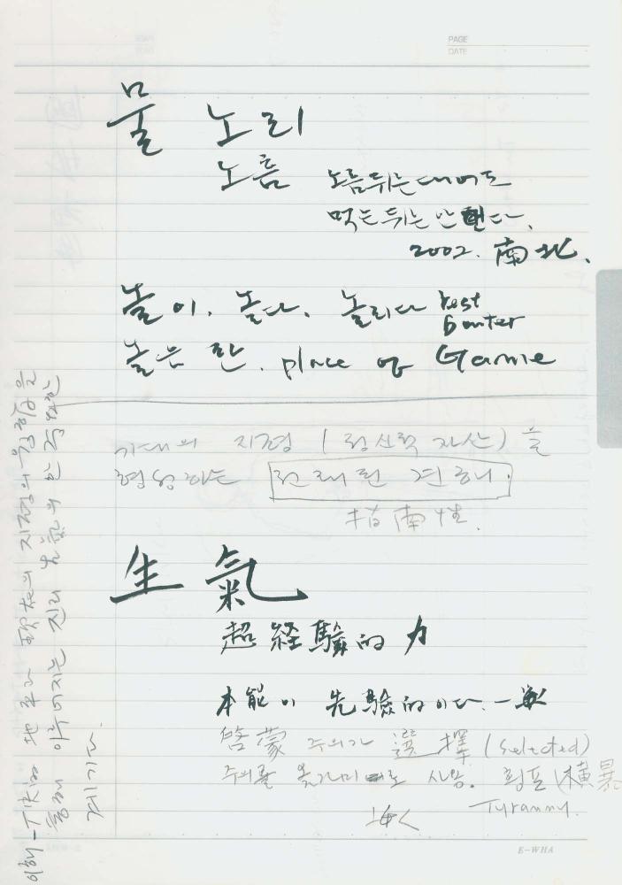 2002년 김차섭 구상노트 1