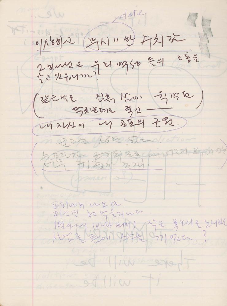 1984년부터 1986년까지 김차섭 구상노트