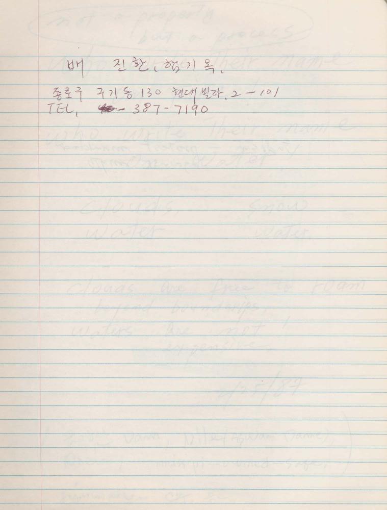 1988년 김차섭 구상노트 10