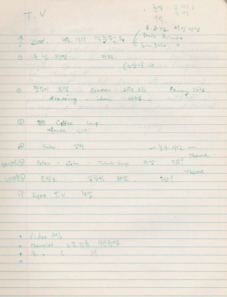 1988년 김차섭 구상노트 10