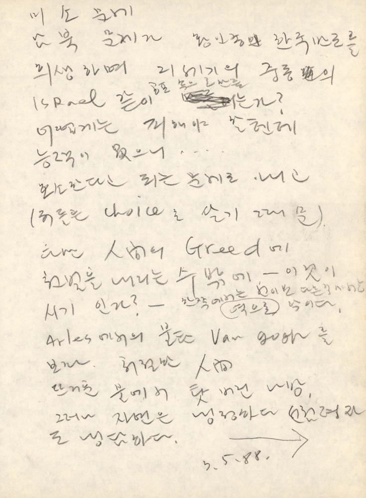 1988년 김차섭 구상노트 3