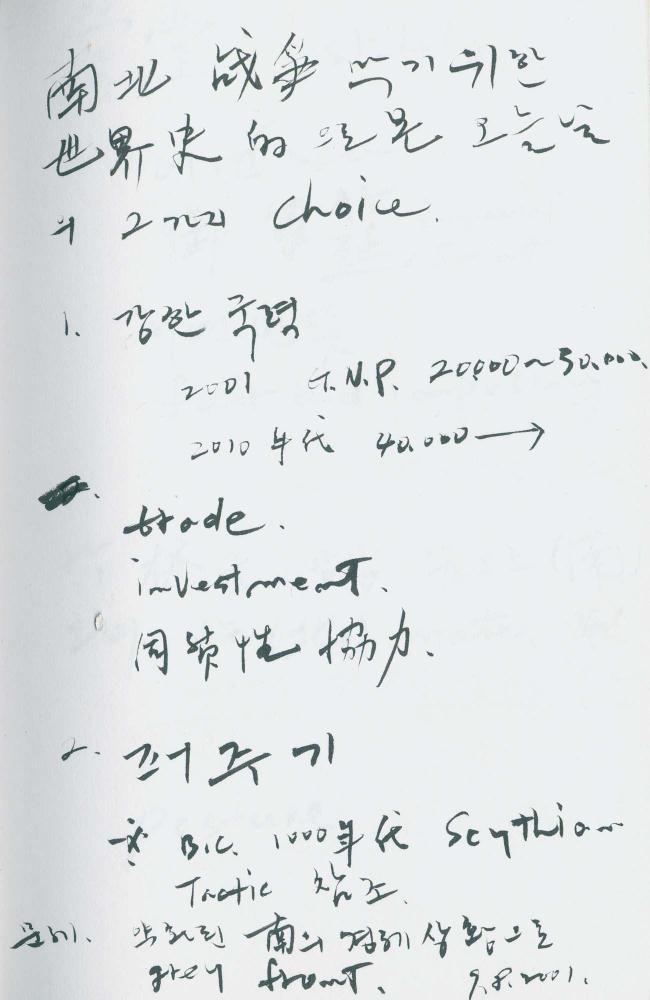 2000년 김차섭 구상노트 1