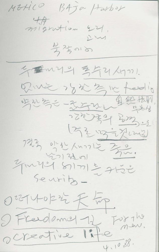 1988년 김차섭 구상노트 4