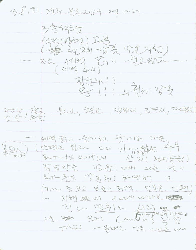 1991년 김차섭 구상노트 1