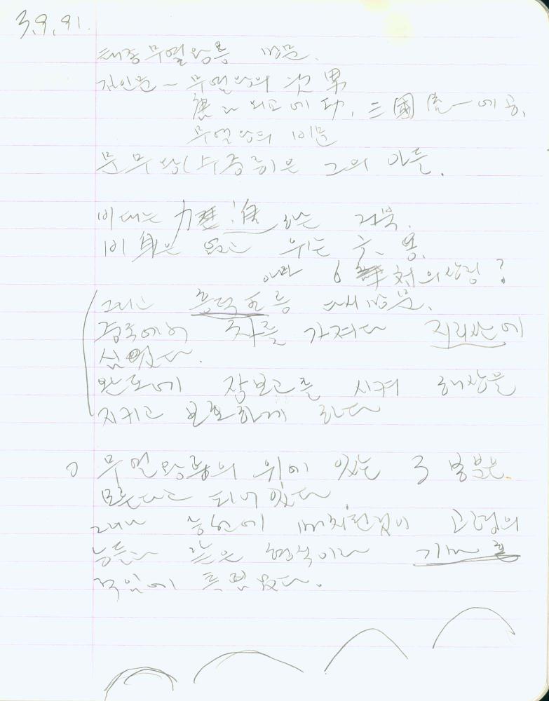 1991년 김차섭 구상노트 1