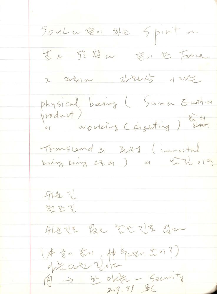 1999년 김차섭 구상노트 1