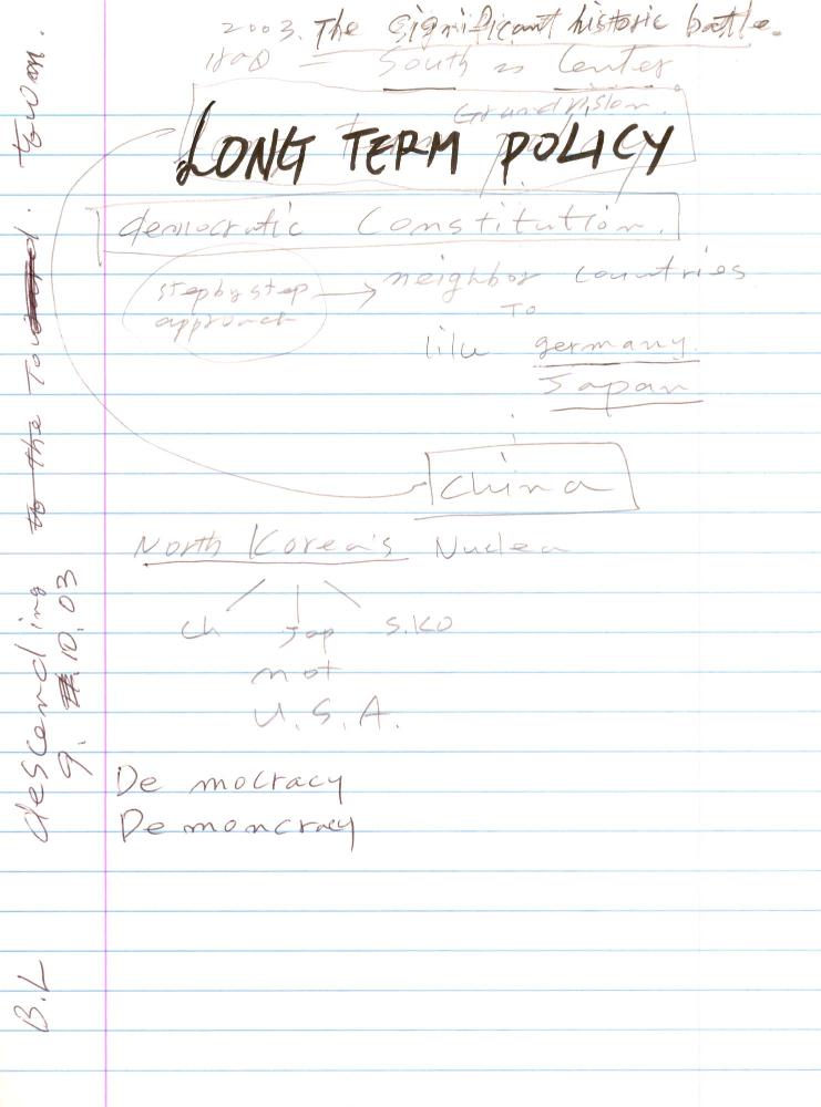 2003년 전후의 김차섭 구상노트 2