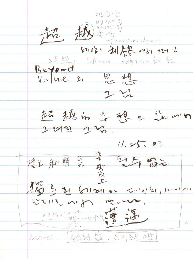 2003년 전후의 김차섭 구상노트 2