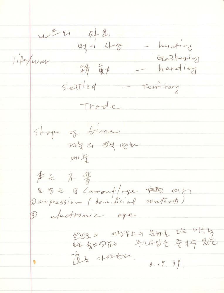 1999년 김차섭 구상노트 5