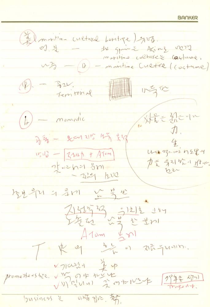 1992년 김차섭 구상노트 1