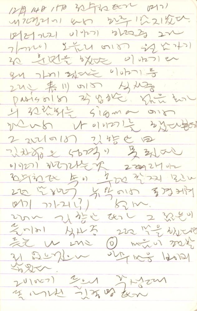 1990년부터 1991년까지 김차섭 구상노트