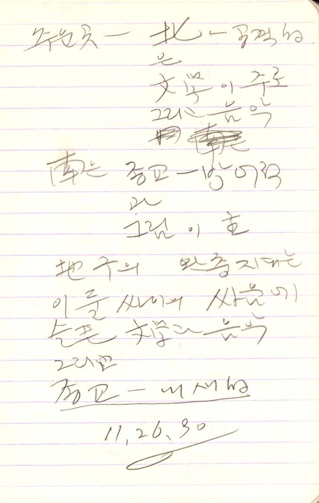 1990년부터 1991년까지 김차섭 구상노트