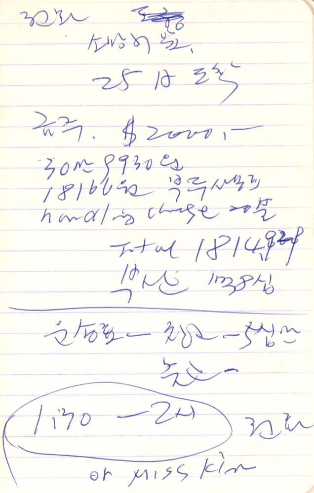 1990년부터 1991년까지 김차섭 구상노트