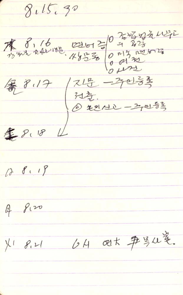 1990년부터 1991년까지 김차섭 구상노트