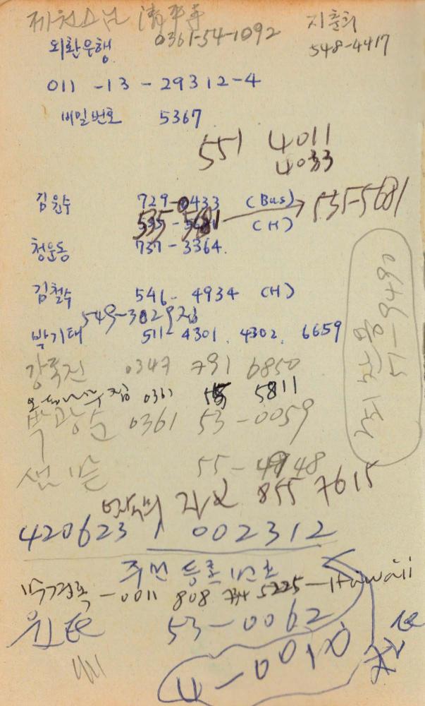 1990년부터 1991년까지 김차섭 구상노트