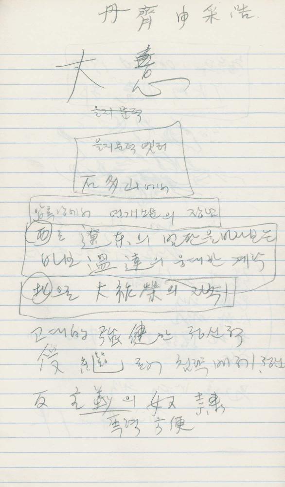 1985년부터 1989년까지 김차섭 구상노트