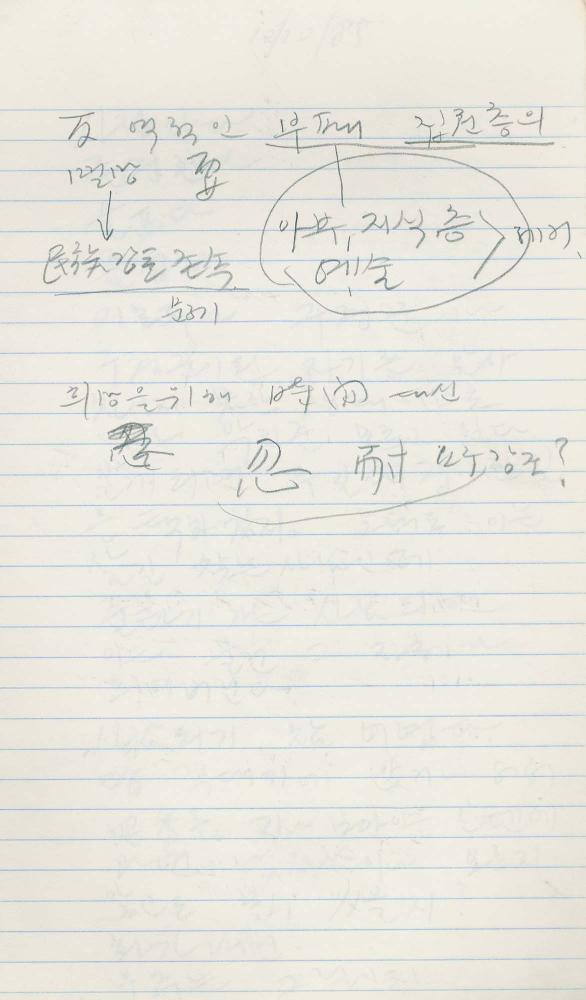 1985년부터 1989년까지 김차섭 구상노트
