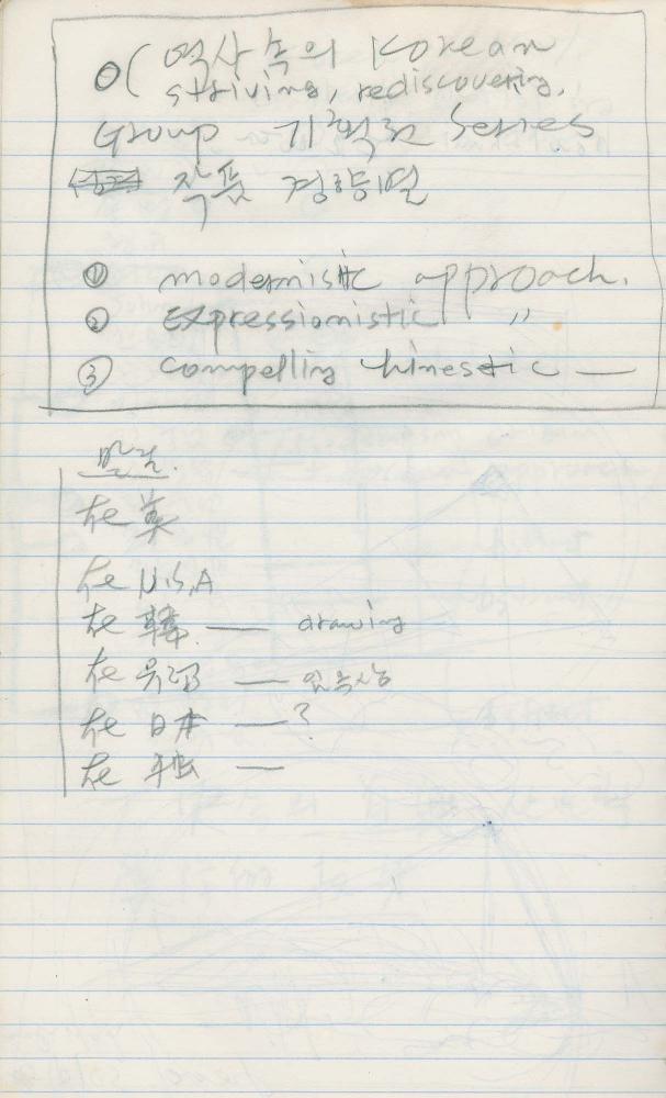 1985년부터 1989년까지 김차섭 구상노트