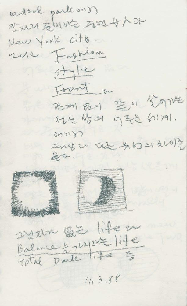 1988년부터 1989년까지 김차섭 구상노트 1