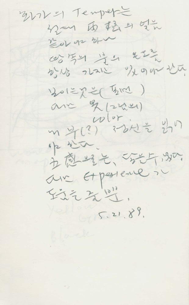 1988년부터 1989년까지 김차섭 구상노트 1