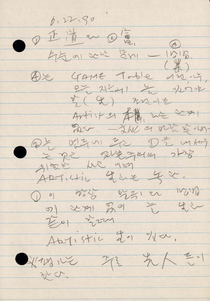 1990년 김차섭 구상노트 2