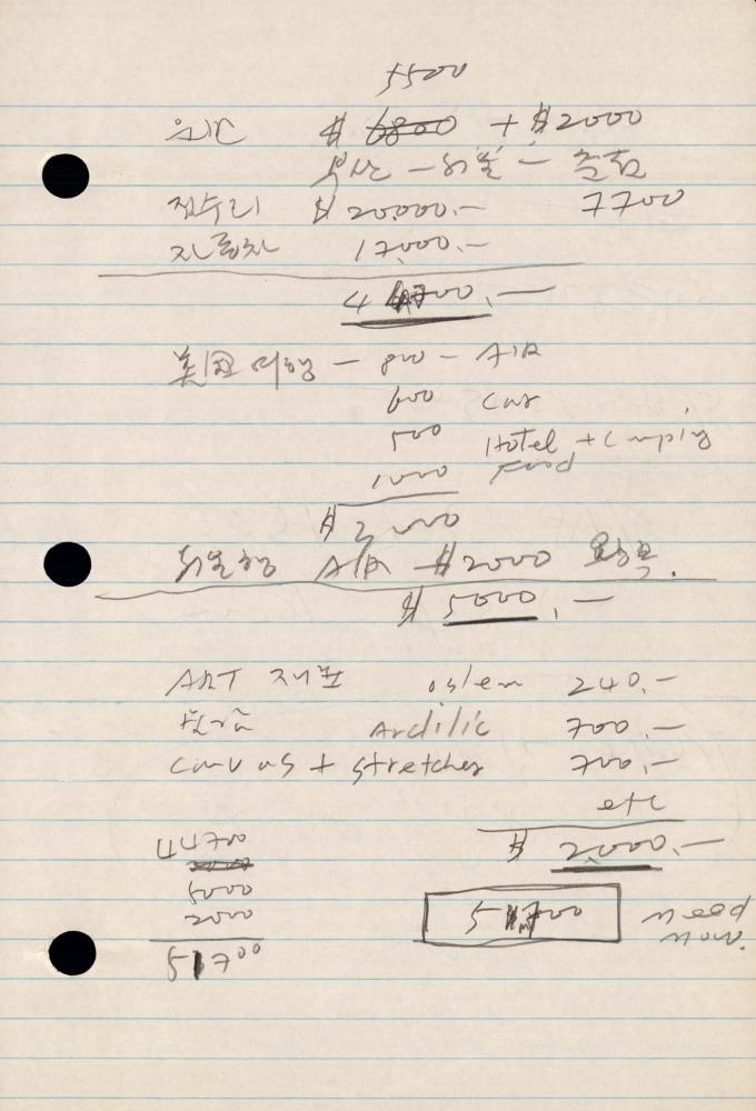 1990년 김차섭 구상노트 2