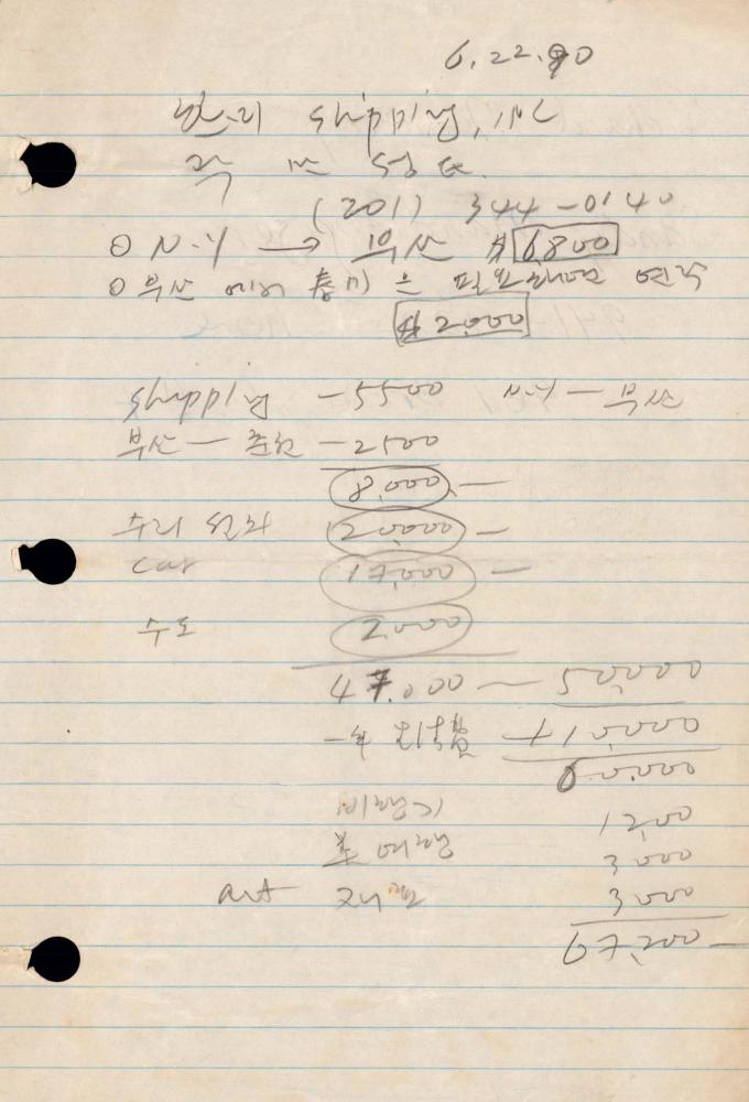 1990년 김차섭 구상노트 2