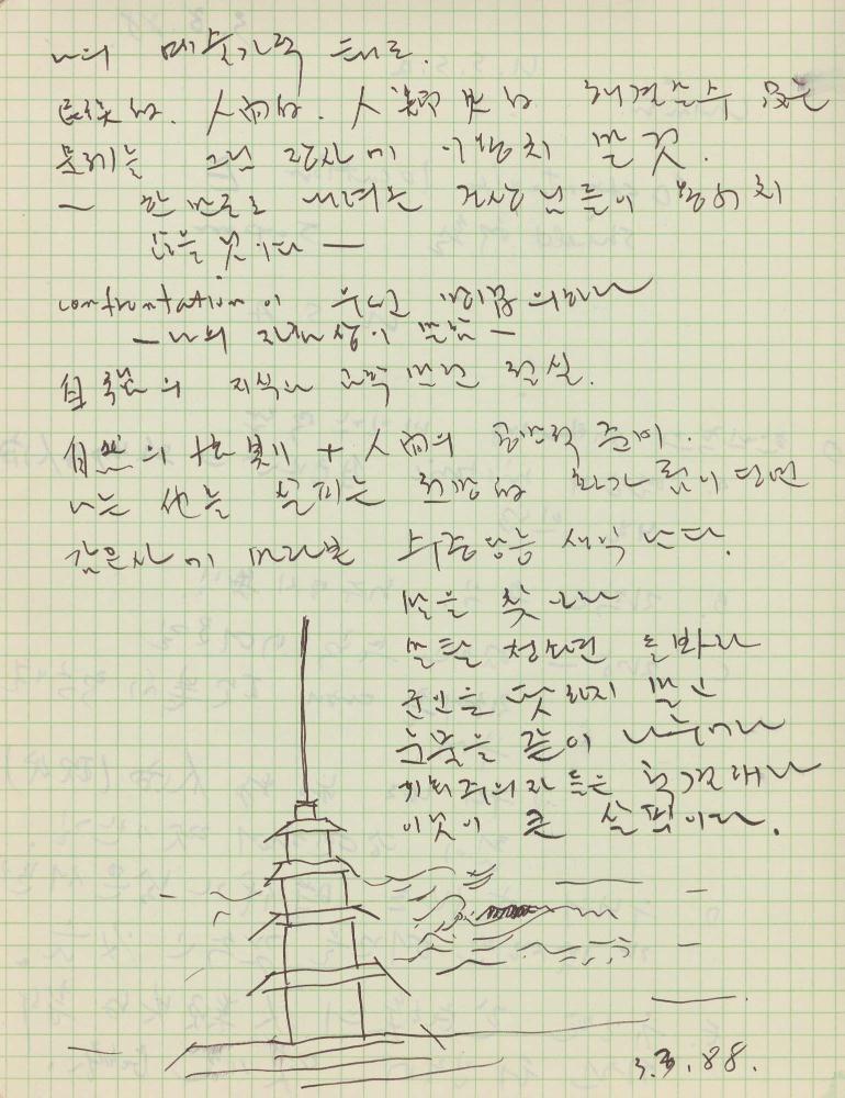 1974년부터 1988년까지 김차섭 구상노트