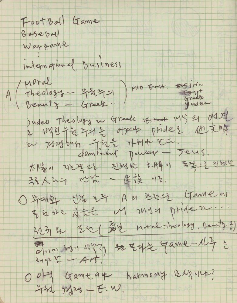 1974년부터 1988년까지 김차섭 구상노트