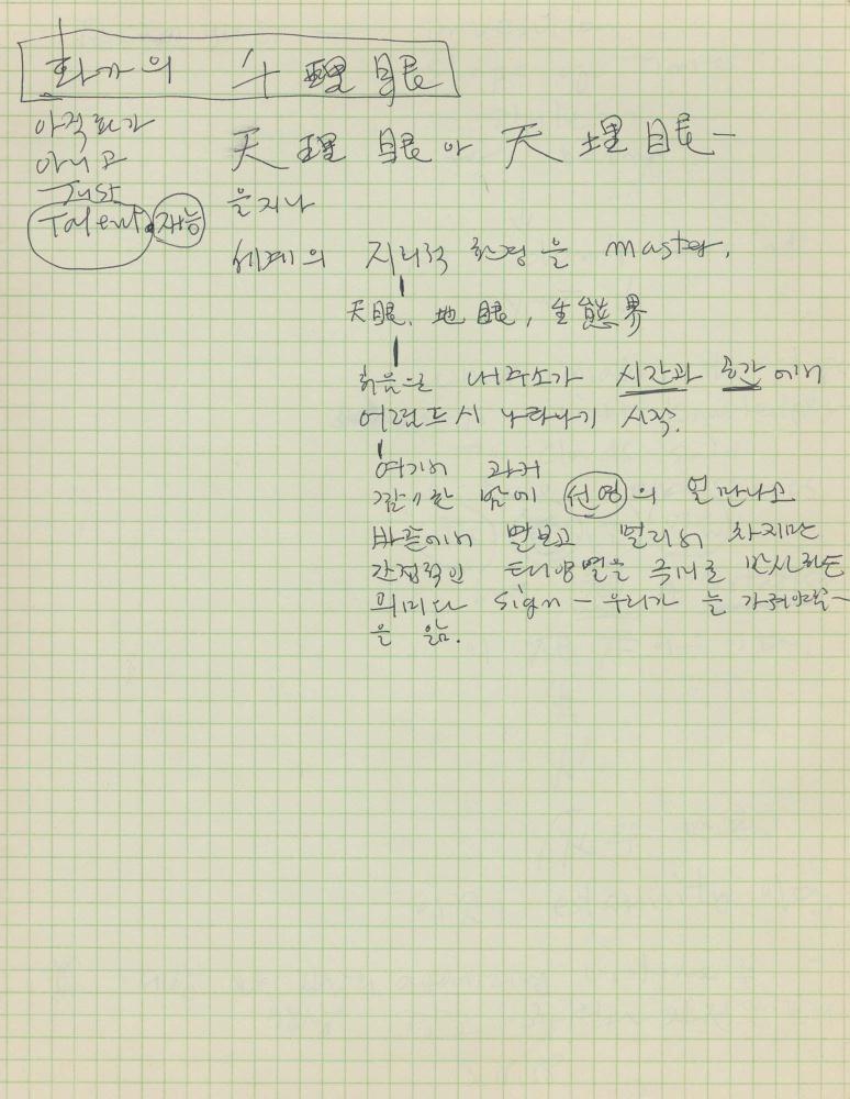 1974년부터 1988년까지 김차섭 구상노트